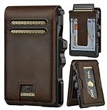 furid Genuine Leather Wallet for Men: Slim RFID Minimalist Wallets with Money Clip - Smart Pop Up Credit Card Holder for Front Pocket - Gifts for Husband Father on Birthday Anniversary