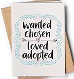 Adoption Card - Happy Adoption Day Card Finalization for Children, Daughter, Son or Baby Girl or Boy -Greeting Cards Present from Adoptive Parents - Adoption Cards from Bonus Parents - NUM 188