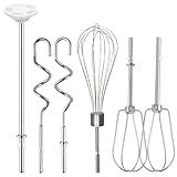Hand Mixer Beaters Attachments for KitchenAid KHM512 KHM6118 KHM7210 KHM926, Including Turbo Beater, Pro Whisk, Dough Hooks, Blending Rod, Set of 6