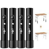 ruiru bro 4 Pack Table Leg Extenders for Folding Tables Straight/Bent Leg,Heavy Duty Folding Table Leg Risers Extensions,2 Levels/Heights Adjustable Risers