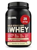 Optimum Nutrition Gold Standard 100% Whey Protein Powder, Vanilla Ice Cream, 2 Pound (Packaging May Vary)