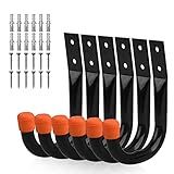HORUSDY 6 Pack Garage Hooks, Utility Hooks, Garage Hook Heavy Duty Wall Hook (Black)