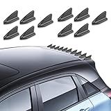 awlbed 10 PCS Car Drag Reduction Noise Reduction Shark Fin Antenna, Self-Adhesive Smooth Linear Design Roof Wing Air Vortex Generator, Modified Accessories, for Most Models (Carbon Fiber Black)