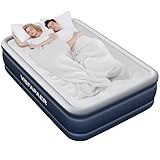 Air Mattress Full with Built in Pump Raised, 18'' High Inflatable Mattress Electric Blow Up Mattress Fast Blow Up Bed Tall Comfortable Airbed for Camping, Home Guests, Travel w/ Storage Bag 650Lbs Max