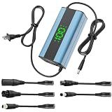 42V 2A Electric Scooter Charger 5 in 1 Plugs Universal,for 36V Electric Scooter Ebike Lithium Battery, Smart Display, Fast Charging, Overcharge Protection, Compatible with Multiple Models