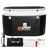 AKSPORT Ice Bath Tub for Athletes, 155 Inflatable Cold Plunge Tub Compatible with Water Chillers, Inflatable Icebath for Recovery & Cold Water Therapy，Portable Bathtub for Indoor & Outdoor-Black