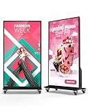 SIOXCFZ 85-inch Full Screen Digital Signage Display, 4K UHD 2160P Screen Indoor Floor Standing Kiosk Stand, Android 11 OS Auto Media Player Advertising Poster with Remote Control, HDMI/WiFi/USB