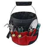 ASENIE Gardening Tools Organizer 5 Gallon Bucket Boss Storage Management with Handle, Waterproof 42 Pockets Tools Holder Bag Multi-Purpose Trays Organizer, Insert Bucket for Garden Working