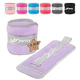 Ankle Weights, Wrist Leg Arm Weights for Women Men with Adjustable Straps,A Pair of 1LBS(0.5LB Each Weight) Strength Training Weighted for Jogging, Running, Walking, Fitness, Light Purple