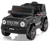 ANPABO Licensed Mercedes-Benz G63 Car for Kids, 12V Ride on Car w/Parent Remote Control, LED Headlights, Music Player & Horn, Soft Start, Low Battery Prompt, Kids Electric Car, Black