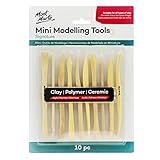 Mont Marte Boxwood Mini Clay Modeling Tools 10 Piece. Set of Double Ended Pieces Providing 20 Tools. Suitable for Cutting, Carving and Smoothing