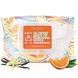 Pacifica, Glowing Makeup Remover Wipes - with Glycolic Acid for AHA Exfoliating and Facial Cleansing - No Rinse Face Cleaning Towelettes - Dermatologist Tested, 30 Count