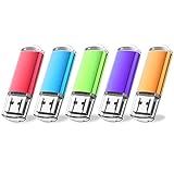 Flash drive, wellsenn USB Flash Drive 32 GB X 5 Bulk Memory Stick Jump Drive External Drives USB Stick USB Storage Portable Thumb Drive Pen Drive Pack 5 Mixed Coler (Red, Blue, Green, Purple and Orang