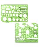 Mr. Pen- Landscape Templates, 2pcs, Green Architectural Templates, Drafting Tools, Landscaping Tools, Landscape Design Template, Drafting Ruler Shapes, Stencils for Drawing Stencils, Landscape Tools