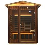 Red Cedar Outdoor Sauna 2 Person,Low EMF Far Infrared Adjustable Sauna,outdoor saunas for home,Traditional Sauna Spa,1850W,8 Heating Plates,LCD Control Panel,Chromotherapy Light,Bluetooth Speaker