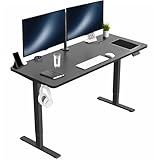 VIVO Electric 60 x 24 in Standing Desk, Memory Height Adjustment, 1B Series, One-Piece Black Top, Black Frame, DESK-KIT-1B6B