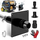 Generator Exhaust Extension Silencer Kit with Three Universal Adapters Compatible ALL Portable Generators with ALL-IN-ONE KIT,Insulated Through-Wall Mounting Plate Safely Vent Exhaust Reduce Noise 55%