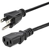 StarTech.com 6ft (1.8m) Heavy Duty Power Cord, NEMA 5-15P to C13 AC Power Cord, 15A 125V, 14AWG, Replacement Computer Power Cord, Monitor Power Cable, PC Power Supply Cable, UL Listed (PXT101146)