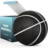 LKTNLKT Silent Basketball Size 7 (29.5") – Grooved Airless Foam Indoor Basketball for Quiet Dribbling and Indoor Training, Pro PU Material – Achieve Real Feel Higher Bounce Quieter (Black)