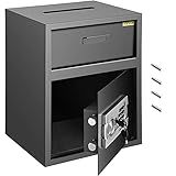 VEVOR Digital Depository Safe 1.7 Cubic Feet Made of Carbon Steel Electronic Code Lock Depository Safe with Deposit Slot with Two Emergency Keys Depository Box for Home Hotel Restaurant and Office