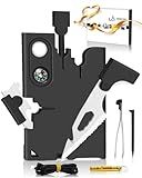 Upgraded Credit Card Tool Multitool - Mens Grandpa Gifts for Dad Who Wants Nothing, Papa Gifts for Him Credit Card Knife Foldable Cool Gadgets for Men Wallet Tools With Blade Compass Screwdrivers