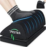 TALSTILA Foot Rest for Under Desk at Work, Foot Rest with Warm Plush Feet Pocket, Ergonomic Adjustable Memory Foam Footrest for Office Chair, Foot Stool for Office - Back & Leg Pain Relief