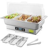 THXSUN Electric Chafing Dish Buffet Server with Button Panel Control