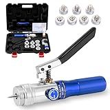 REDLOONG HVAC Swaging Tool Kit – Hydraulic Tube Expander for Copper Pipes, Compact Swage Tool with Tube Cutter, Deburring Tool & 7 Expander Heads (3/8”–1-1/8”) – Blue