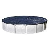 Winter Cover for 27-Foot Round Above Ground Swimming Pools | Total Cover Size 30-Foot | Blue/Black Reversible | 3-Foot Additional Material for Secure Installation