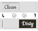 Oxepleus Dishwasher Magnet Clean Dirty Sign, Farmhouse Rustic Wood Design Black and White Non-Scratch/Easy to Read & Slide/Strong Magnetism Kitchen Storage and Decoration Accessories (A-Silver)