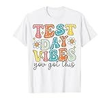 Test Day Vibes Retro Groovy Testing Day Teacher Student T-Shirt