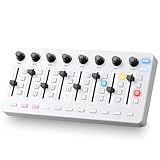 Vangoa Wireless Midi Controller Mixer Mute, Portable USB Midi Keyboard controlador Mixing Console 43 Backlit Button, 8 Channel Faders with LED indicator, 8 Assignable Endless Knobs for Daw, Mac, PC