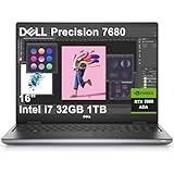 Dell Precision 7000 7680 Mobile Workstation Laptop (NVIDIA RTX 2000 Ada 8GB, 16" FHD, Intel 20-Core i7-13850HX vPro, 32GB CAMM DDR5, 1TB SSD) Precision 7 for Designer, Engineer, Architect, Win 11 Pro