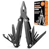 14 IN 1 Multitool Pliers with Pocket Clip, Portable Multi Tool, Pocket Knife Camping Multitool, Needle Nose Pliers with Replaceable Wire Cutters, Screwdrivers, Saw - Gifts for Men, Dad, Husband