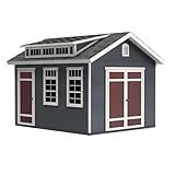 Handy Home Products Designer 12x10 Wooden Storage Shed with Dormer, Windows, and Floor Kit- Paint and Shingles not Included