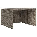 vidaXL Robot Mower Garage - Weather Protection for Robotic Lawn Mowers - Gray - Poly Rattan - 33.9"x35.4"x20.5"/22.4"