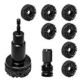 XJVSS Wheel Hub Cleaning Kit, Wheel Stud Cleaner Brake Hub Resurfacing Tool w/Adapter & 7 Pads, Car Lug Studs & Rotors Rust Removal Tool for Power Drills or 1/2" Impact Driven Wrenches