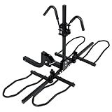 Bike Rack Hitch Carrier for Car - 2 Electric Ebike Trunk Mount Racks for Suv Truck Rv Jeep 2 Inch Receiver - Foldable Heavy Duty Fat Tire Two Bikes Rack Holder for Tow Jeep - Double Bike Rack Tray 2in