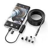 1920P HD 16.4FT Dual-Lens Endoscope with Light, Borescope Camera with 9 Adjustable LED Lights, Semi-Rigid Snake USB Type C for iPhone, Android and iOS Smartphones, iPad, Samsung. KEEMIKA
