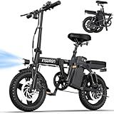 INSDRGN Electric Bike for Adults and Teens,14" Folding Adult E Bike with 650W Peak Motor,20MPH,28Miles Range,Advanced 9-Point Suspension & Dual Disc Brake,Removable Battery,UL 2849 Certified