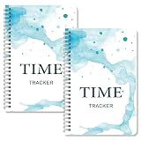 INKNOTE 2Pcs Time Tracker Log Spiral Management LogBook 9 X 6 In,100Pages