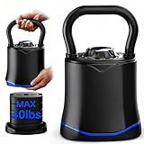 FitNexus Adjustable Kettlebell，6-in-1 Quick Change Adjustable Kettlebell Set (6.5-40 LBS) for Home Gym - Space-Saving Design with Scratch-Resistant Rubber Base to Protect Floors, Two-Way Rotating Handle for Full Body Workouts