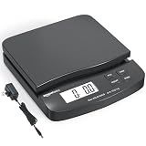 Amazon Basics Digital Postal Shipping Scale with Tare Function, AC Adapter, 65 lb Capacity, 0.1 oz Readability, LCD Display, Black