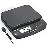 Amazon Basics Digital Postal Shipping Scale with Tare Function, AC Adapter, 65 lb Capacity, 0.1 oz Readability, LCD Display, Black