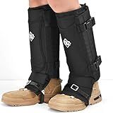 ZHZ Snake Gaiters Durable Waterproof Snake Chaps Lower Legs Protection,Snake Guards with Adjustable Size for Men & Women,Used for Hunting,Hiking and Farm Work (Black)