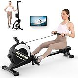 Hartwares Rowing Machines for Home, Foldable Magnetic Rowing Machines with 77 LBS High Resistance, 16 Levels Adjustable, Quiet Rower Machine for Home Use App Compatible, Max 300 LBS Weight Capacity