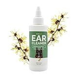 Bark2Basics Ear Cleaner for Dogs, 4 oz - All Natural, Witch Hazel, Alcohol Free, Gentle Aloe Vera and Chamomile Extract Base, Breaks Through Tough Wax