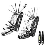 ROCKBROS 16 In 1 Multi-Function Bike Tool Kit - Portable Foldable Bike Multitool Cycling Tool Kit With Allen Wrench, Tire Levers