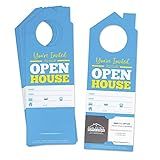 Mediz You're Invited to Our Open House 25 Pack Business Card Door Hanger, Write in Home Details, Real Estate Supply (Open House, Pack of 25)