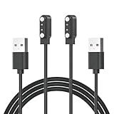 Xininyia Compatible with FITVII Ole, Nexa, Fino 2, H56, HM57, HM58, HM78 and HM08 Fitness Tracker Charger, [2-Pack] Magnetic Charging Cable Smartwatch Charger for FITVII Smart Watch (Black&Black)